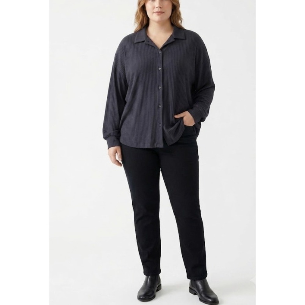 New The Commons Button Down Shirt XL Ribbed Long‎ Sleeve Casual Stitch Fix